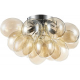 Balbo 38 cm cognac glass / nickel modern ceiling lamp Maytoni