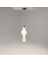 Lampa wisząca szklane kule glamour Collar LED 14,7cm przeźroczysty / biały / złoty Maytoni