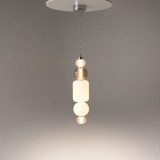 Collar LED 14.7 cm transparent / white / chrome glass spheres glamour pendant lamp Maytoni Collar LED 14.7 cm transparent / white / chrome glass spheres glamour pendant lamp Maytoni