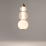 Collar II LED 14.7 cm transparent / white / gold glass spheres glamour pendant lamp Maytoni