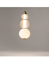 Collar II LED 14.7 cm transparent / white / gold glass spheres glamour pendant lamp Maytoni