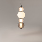 Collar II LED 14.7 cm transparent / white / chrome glass spheres glamour pendant lamp Maytoni