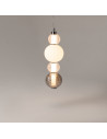 Lampa wisząca szklane kule glamour Collar II LED 14,7cm przeźroczysty / biały / chrom Maytoni