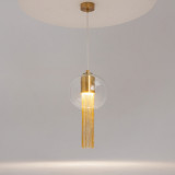 Flusso 20 cm transparent-brass decorative glass pendant lamp Maytoni
