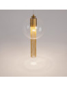 Flusso 25 cm transparent-brass decorative glass pendant lamp Maytoni