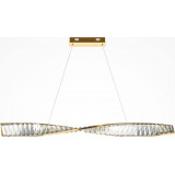 Krone LED 100 cm transparent/brass elongated crystal pendant lamp Maytoni