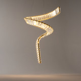 Krone LED 45 cm transparent/brass crystal pendant lamp Maytoni