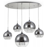 Lampa wisząca szklane kule glamour z kryształkami Fermi V 62cm chromowana Maytoni
