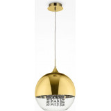 Lampa wisząca szklana glamour z kryształkami Fermi 30cm złota Maytoni