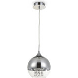 Lampa wisząca szklana glamour z kryształkami Fermi 20cm chromowana Maytoni