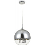 Lampa wisząca szklana glamour z kryształkami Fermi 30cm chromowana Maytoni