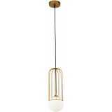 Lampa wisząca szklana kula glamour Telford 12cm biało-złota Maytoni