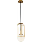 Lampa wisząca szklana kula glamour Telford 15cm biało-złota Maytoni