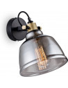 Irving smoked glass/black loft wall lamp Maytoni