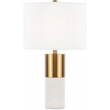 Lampa stołowa glamour Bianco 39cm H65cm biało-mosiężna Maytoni