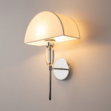 Hampton Prima white/chrome wall lamp with shade Maytoni