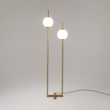 Lampa podłogowa 2 szklane kule The Sixth Sense 150cm biały / mosiądz Maytoni