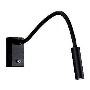 Rider Led black wall lamp with switch MaxLight