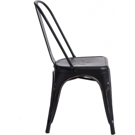 Designerskie Krzesło metalowe Paris Antique Czarne D2.Design do jadalni, salonu i kuchni.