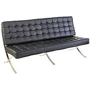 Barcelon Eco black 2 seater quilted sofa D2.Design