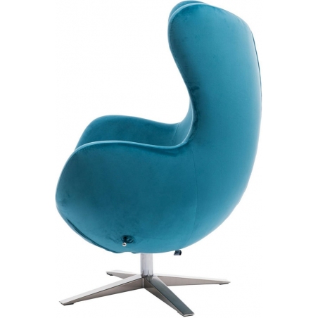 Designerski Fotel wypoczynkowy Jajo Velvet Niebieski D2.Design do salonu i sypialni.