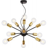 Lampa wisząca loft "żarówki" Jackson XII 75cm czarna-złota Maytoni