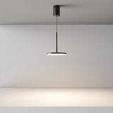 Lampa wisząca z płaskim kloszem Plato LED 3000K 18,5cm czarna Maytoni