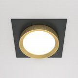 Lampa podtynkowa spot kwadratowa Hoop 11x11cm czarno-złota Maytoni