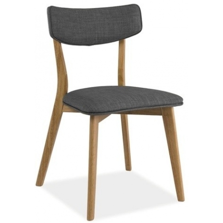 Designerskie Krzesło drewniane z tapicerowaniem Karl Szare Signal do jadalni, salonu i kuchni.