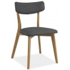 Karl grey wooden chair with upholstered seat Signal