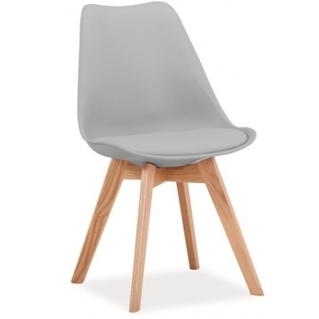 Kris light grey scandinavian cushion chair with wooden legs Signal