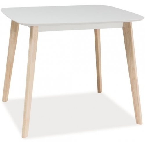 Tibi 90x80 white&amp;whitewash oak scandinavian square dining table Signal