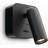 Mirax Square LED black wall spotlight with switch Maytoni