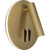 Ios 176 Round LED matte gold double wall spotlight with switch Maytoni