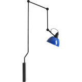 Aida Gloss blue-black long-arm wall lamp Aldex