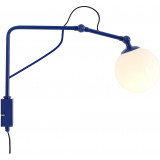 Soho Glass 50cm white / cobalt arm glass globe wall lamp Aldex