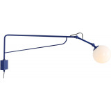 Kinkiet szklana kula na wysięgniku Soho Glass 90cm biały / kobalt Aldex