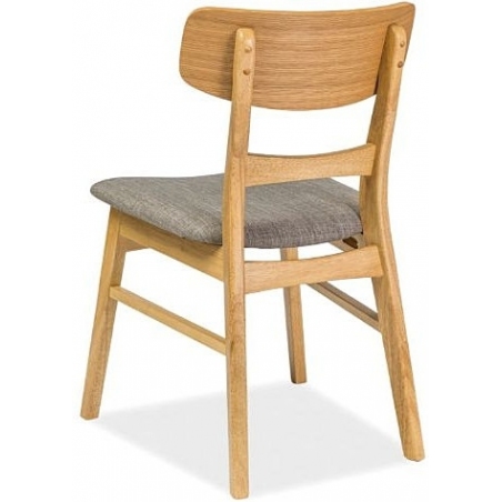 CD61 oak&amp;grey wooden chair with upholstered seat Signal