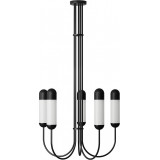 Żyrandol wiszący szklany z drewnem Funsui B 73,7cm H132,7cm czarny Ummo
