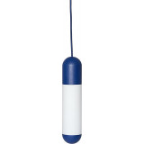 Lampa wisząca szklana z drewnem Funsui  8,4cm granatowo-biała Ummo