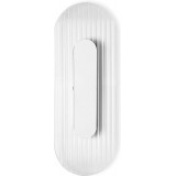 Riflo W A LED 43.5 cm white oval wall lamp with ribbed glass Ummo