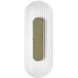 Kinkiet owalny z ryflowanym szkłem Riflo W A LED 43,5cm oliwkowy Ummo