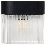 Flumina black glass ribbed wall lamp with wood Ummo