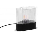 Flumina black wooden table lamp with ribbed shade Ummo