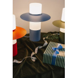 Lampa stołowa retro Caponio niebieska Ummo