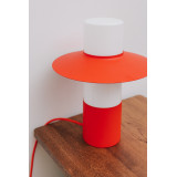 Lampa stołowa retro Caponio czerwono-pomarańczowa Ummo