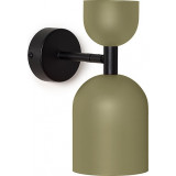 Supuru olive retro wall lamp with short arm and black tube Ummo