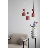 Lampa wisząca Supuru 11cm różowa z czarną rurką Ummo