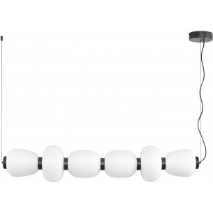 Lampa wisząca szklana podłużna Brilla VI LED 125cm biało-czarna Step Into Design