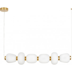 Lampa wisząca szklana podłużna Brilla VI LED 125cm biało-złota Step Into Design